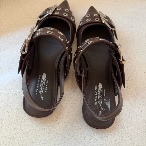 NEW Jeffrey Campbell Lilly Buckle Slingback Flats - Picture 6 of 7